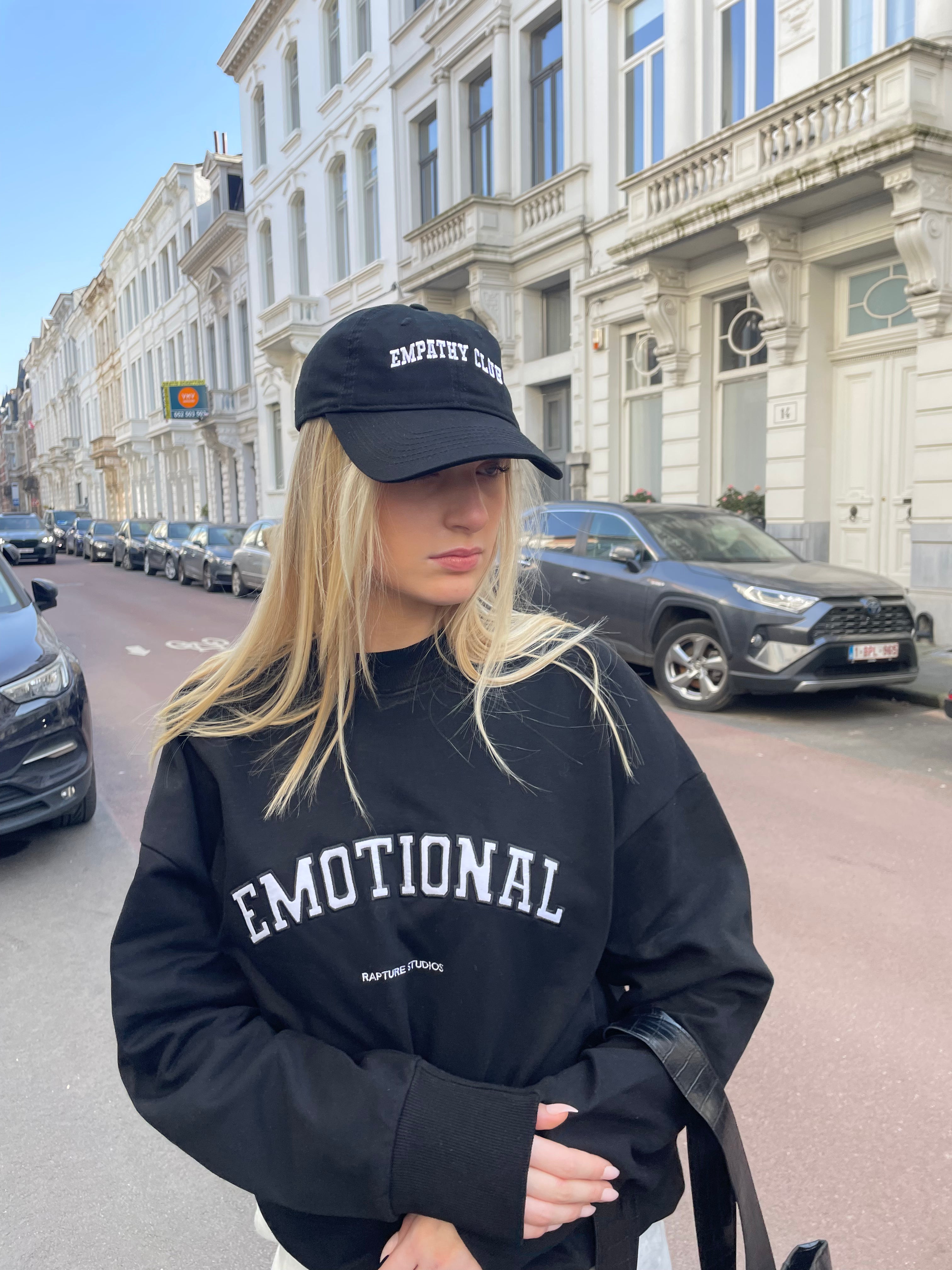 Emotional Black Cotton Sweatshirt